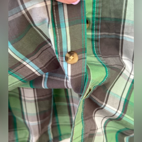 KingSize BIG AND TALL MENS SHIRT. LIKE NEW! SHORT SLEEVE PLAID SPORT SHIRT - Picture 5 of 13